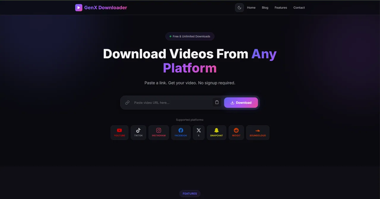 Full-Stack Media Downloader Web Tool mockup preview