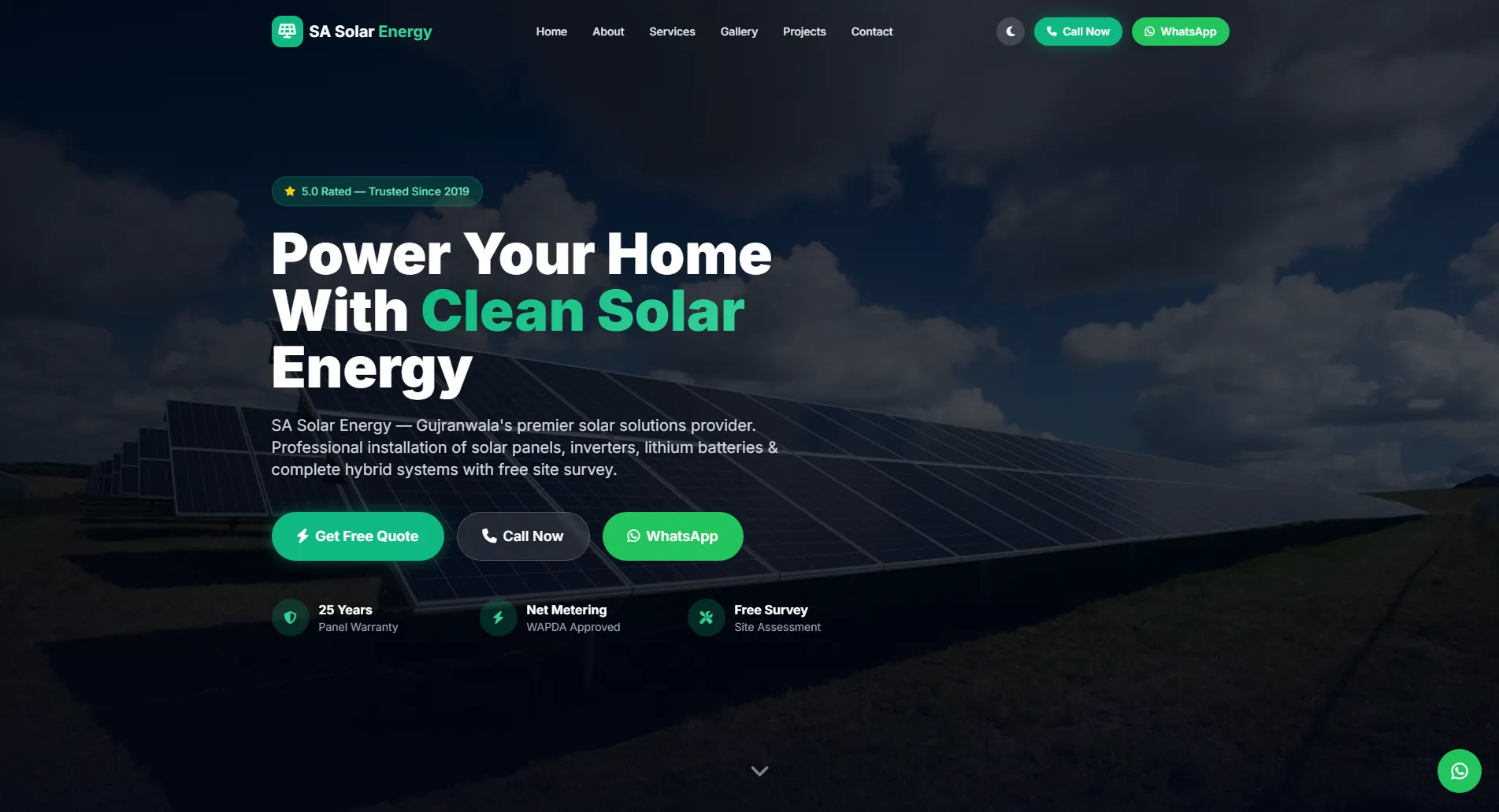 High-Converting Website for Solar Energy Business